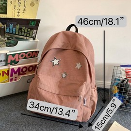 UIVXXUD Kawaii Backpack with Cute Accessories - Waterproof Nylon, Multiple Compartments, and External Pockets (Pink)