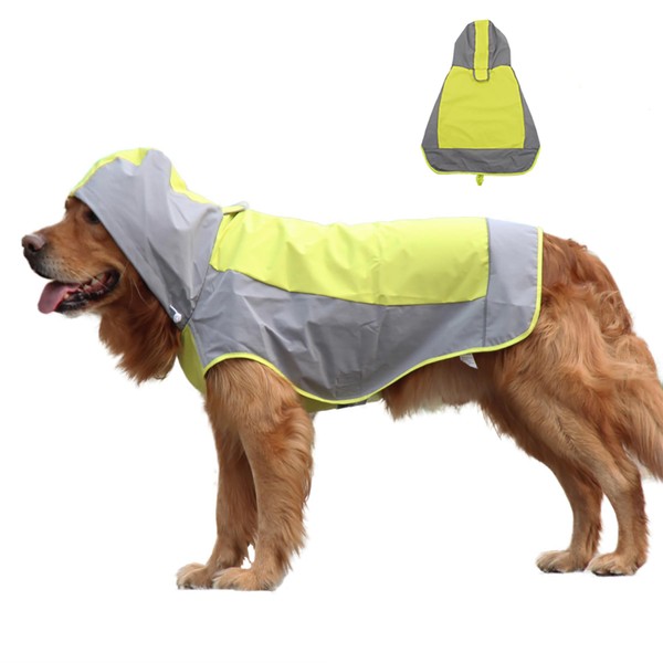 ClawsPurrfect Dog Hood Waterproof Raincoat: Large Medium Refective Packable Poncho