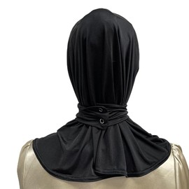 KENANLAN Kuwait Hijab Hijab Undercap Hijab, Women's Muslin Headscarf, Colour Cloths Wraps, Muslim Stretch Headscarf, Summer, Breathable Sun Hat, Winter, Warm Hood (Black)