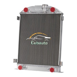 Cubauto 3 Rows Radiator Compatible With 1932-1938 Ford Roadster Stock Height Flathead V8 1933 1934 1935 1936 1937 Aluminum Radiators