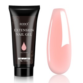 eodci 60g Poly Extension Gel, Nude Gel Builder for Nail Art Decoration, Easy DIY Use at Home with UV/LED Lamp