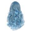 Long Curly Wavy Blue Wigs for Women Synthetic Halloween Cosplay
