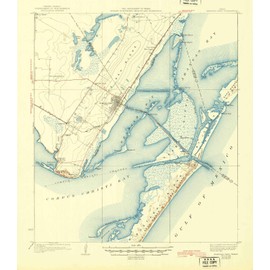 YellowMaps Aransas Pass TX topo map, 1:62500 Scale, 15 X 15 Minute, Historical, 1925, Updated 1945, 20.6 x 18 in - Polypropylene