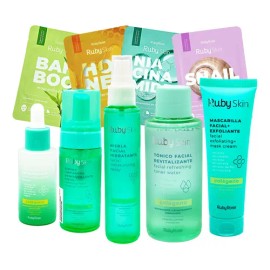 Kit Rutina Skin Care Ruby Rose Revitalizante Colágeno 9pz – Hidratación y Juventud para Todo Tipo de Piel