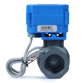 U.S. Solid 1 inch UPVC Motorized Ball Valve - Plastic Electrical Ball Valve with Full Port, 2 Wire Auto Return, 9-36V AC/DC, Normally Closed