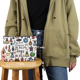 VAMSII Game Inspired Gift What Happen in BG3 Stays in BG3 Makeup Bag Owlbear and Scratch Cosmetic Bag Gamer Merch (Stays in B M C)