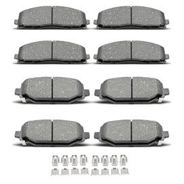 D1589 D1596 Ceramic Front Rear Brake Pads With Clips Fit For 2012-2016 For Chrysler Town&Country,2012-2020 For Dodge Grand Caravan/Dodge Journey,2012-2015 For Ram C/V,2012 2014 For Volkswagen Routan