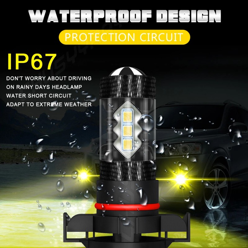CHUSYYRAY 2X 3000K YELLOW LED FOG LIGHT BULBS KIT FOR
