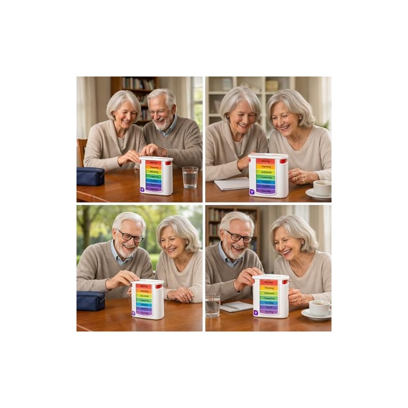 KAMACA Pack of 4 (= 4 pieces) practical medication dispenser