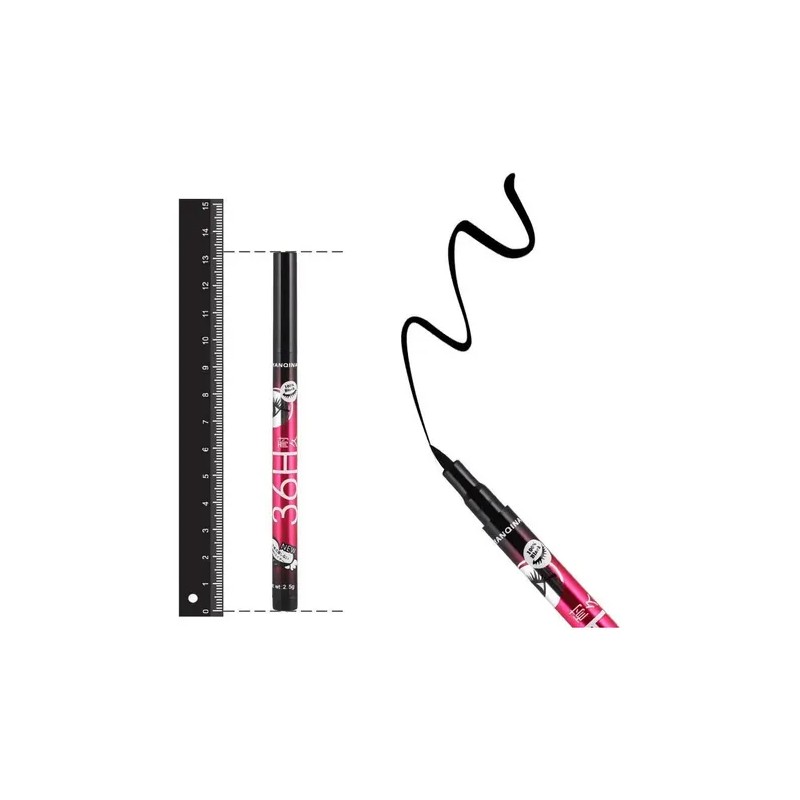 Delineador 36h Para Ojo Plumón Negro Maquillaje 6 Piezas