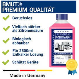 12 x 500 ml Universal Descaler for Fully Automatic Coffee Machines and Coffee Machines, 125 ml Each for 2500 ml Descaler Solution