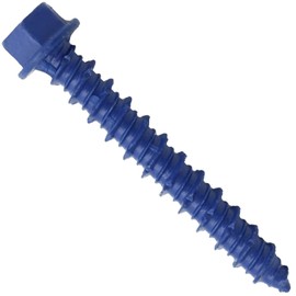 Blue Concrete Anchor Screws 1/4" x 1-3/4" Carbon Steel Hardened - Interior & Exterior Coated Rust and Corrosion Resistant Screws (100 Count)