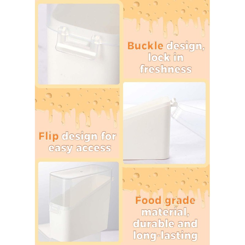 MININAI Sliced Cheese Container for Fridge, 2/4 PCS Cheese Storage