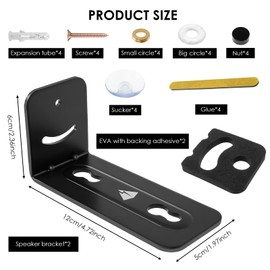 Soundbar Wall Mount Bracket, Sturdy Sound Bar Stand, Soundbar Mount Shelf Under TV Mounting Bracket Hold Up to 15kg for Living Room Bedroom