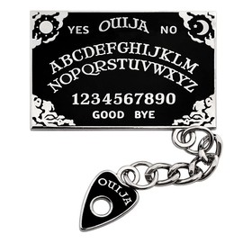 Pinsanity Black Ouija Board with Planchette Charm Enamel Lapel Pin