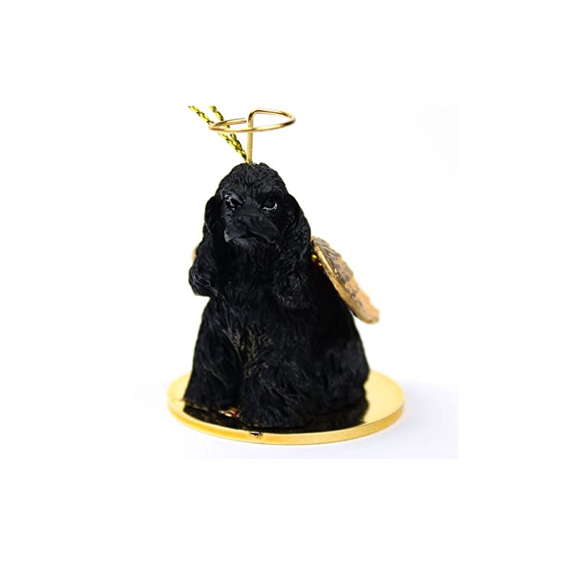Cocker Spaniel Angel Dog Ornament - Black