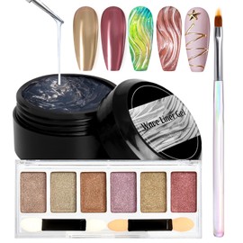 U-Shinein 3D Painting Gel with Chrome Powder, 2-in-1 Clear Nail Gel Sculpting Gel for Chrome Nail Powder, 3D Sculpting Gel No Wipe UV Gel for Gel Nail Polish 3D Carving Drawing Gel for Nail Art