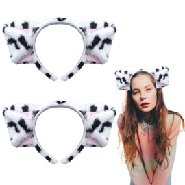 EUPSIIU 2 Pcs Animals Headband, Dog Ears Headband, Cartoon Hair Hoop Animal Headwear, Cartoon Hairband Dog Ears Puppy Headbands, Puppy Headpiece, for Cosplay Xmas Party Prop Clothing