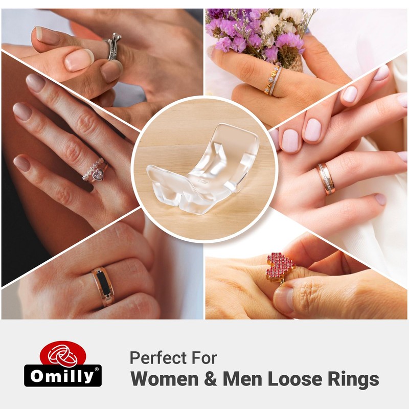 Omilly 8 SizesSilicone Ring Sizer Adjuster for Loose Rings –