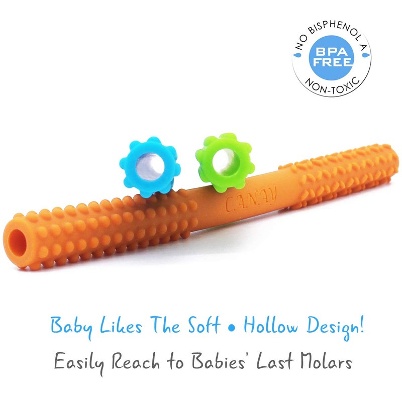 Original Hollow Teething Tubes (6.8’’) – Soft Silicone Teething Toys