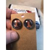 Gary Clark alphabet earrings glass cabochon men or women studs