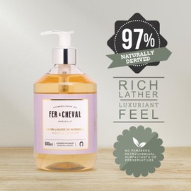 Fer a Cheval Energizing Lavender Marseille Liquid Soap Duo | Argan & Coconut Oil Enriched, Luxurious Lather, Ultra-Hydrating, SLS-Free, Natural Ingredients - Set of 2