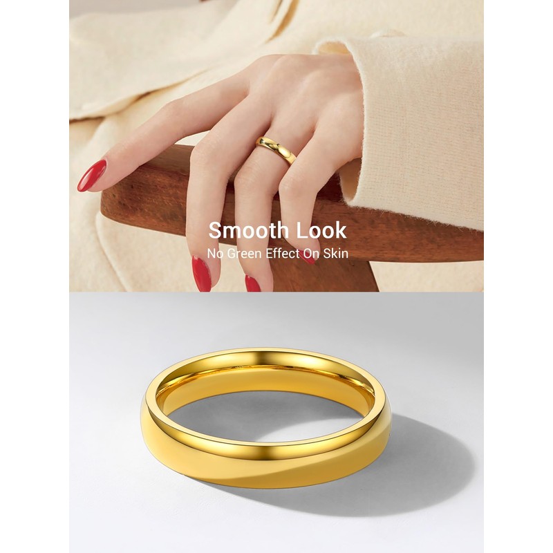 PROSTEEL Wedding Bands Comfortable Ring Gold Filled Ring