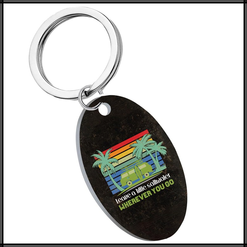 White Fang AZ364 Keychain, Surfing, Retro Design, Gift, Accessory, Men's,