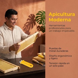 ibasenice Tensor De Alambre para Marco De Abeja 2 En 1 Herramienta Crimpadora De Apicultura con Mango De Plástico para Ajustar Y Tensar Alambre del Marco En Colmena