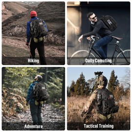 Urban Braver 25L Tactical Backpack for Men: Military MOLLE Assault Rucksack 900D with Laptop Compartment EDC Daypack Used for Hiking,Work,Sports,School,Travel