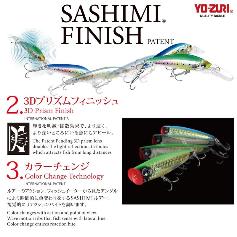 Yozuri R1073-CPBK Currican 3D Down Deep Sashimi Magnum