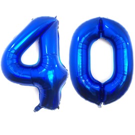 40 Inch Navy Blue 40 Number Balloons Giant Jumbo Huge 40 Foil Mylar Helium Number Digital Balloons Dark Blue Birthday Mylar Digital Balloons 40th Birthday Party 40th Anniversary Events Party