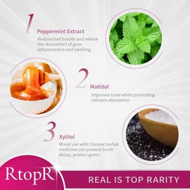 RtopR Mint Teeth Mousse, Foam Toothpaste, Ultra-Fine Mousse Foam, Travel Friendly, Deeply Cleaning Gums, Stain Removal, Improve Oral Refreshing