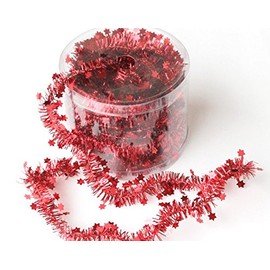 Bright Ideas Tinsel Garland 10m Red Ref B10522