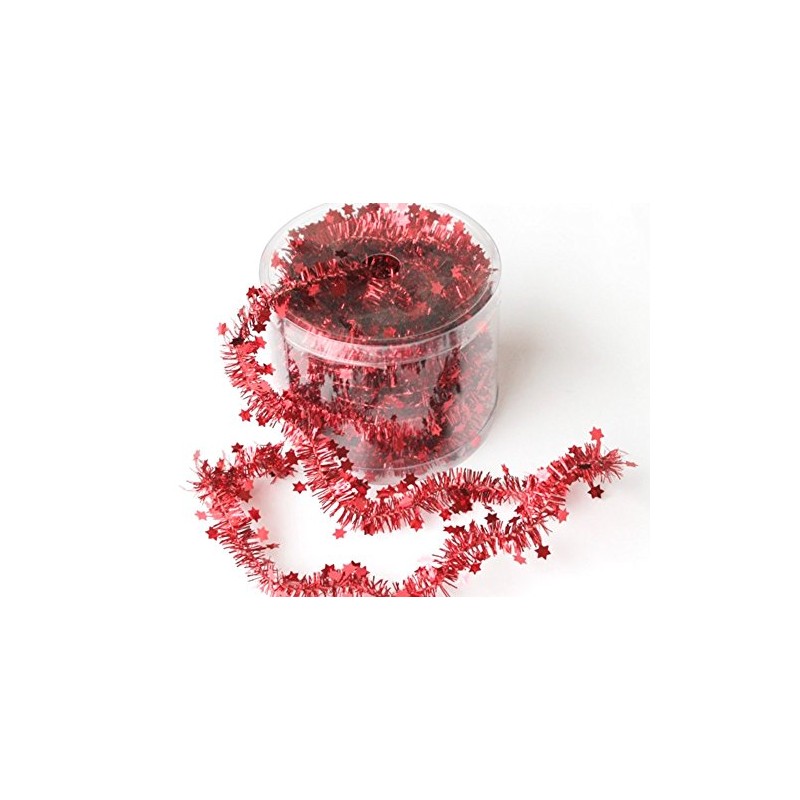 Bright Ideas Tinsel Garland 10m Red Ref B10522