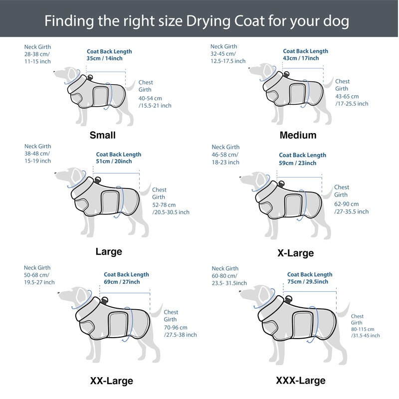 TAIL BLAZERS™ Quality Dog Drying Coat Keeps Dog Warm After