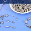 stino Silver Metal Tube Spacer Beads for Jewelry Making, Bracelet