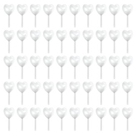 Cupcake Pipettes – Bulk Pipettes for Cupcakes – Pipette Dropper Set for Strawberry Cupcakes, Ice Cream – Clear Cupcake Injector for Creams and Sauces – Larger Opening for Easy Filling – Heart 50 Pk