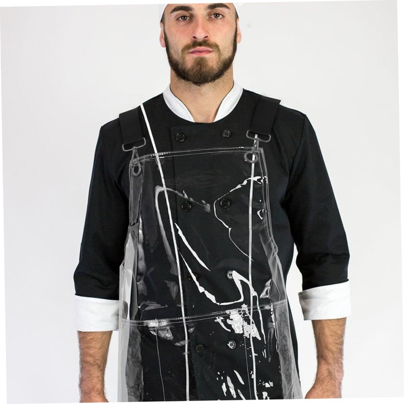 FOMIYES Clear Apron With Pockets Transparent Hair Salon Apron For