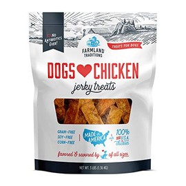 Farmland Traditions Dogs Love Chicken Premium Jerky Treats for Dogs (3 lbs. No Antibiotics Ever USA Raised Chicken)