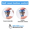 22mm Self Reset Push Button Switch Metal Mushroom Head Round