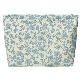 Torytoe Women's Make-Up Bag, Travel Cosmetic Bag with Zip, Toiletry Bag, Portable Make Up Organiser Bag for Girls, Travel, Home, Shopping, Small Blue Flowers, Freshness