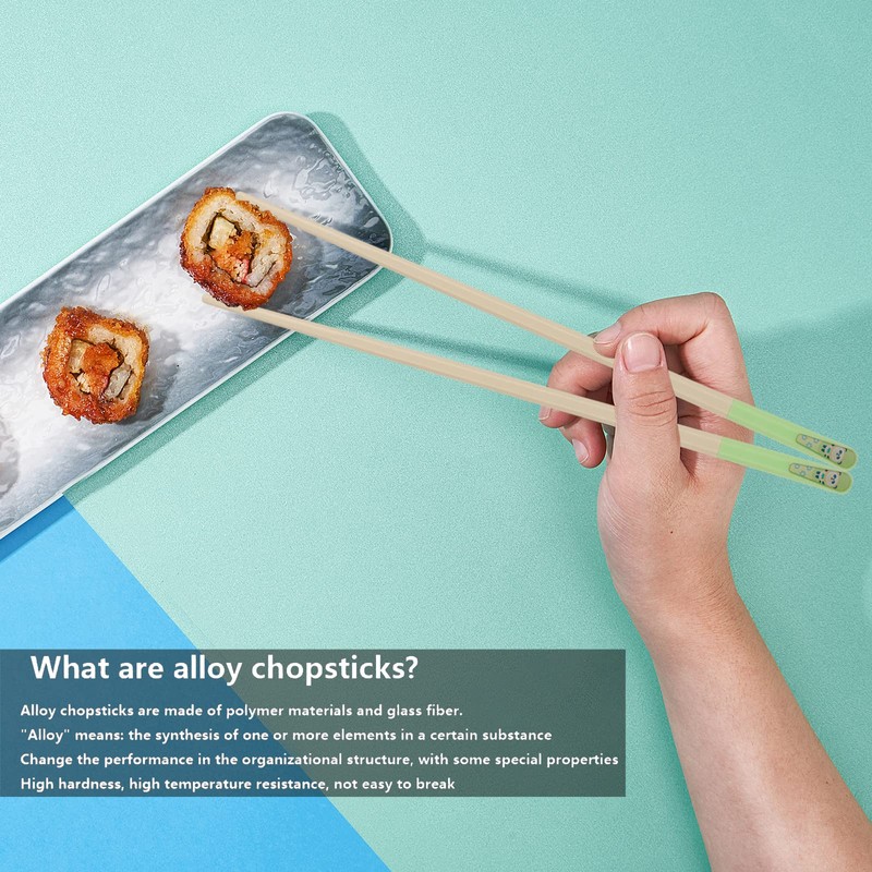 loopki Fiberglass Chopsticks, Reusable Chopsticks Set Dishwasher Safe, 5 Colors