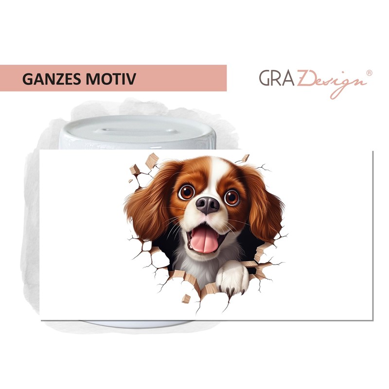 GRAZDesign Funny Dog Money Box - Wall Crack - Money