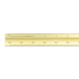 Alumicolor Aluminum Engineer Metric Solid Drafting Scale, 30CM, Gold