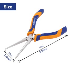 6 Inches Mini Needle Nose Pliers, Straight Long Nose Pliers for Jewelry Making Bending Wire