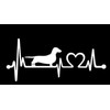 Dachshund Heartbeat Car Sticker 18 cm Wide