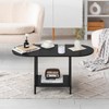 Coffee Tables for Living Room,2-Tier Small Coffee Table Industrial Modern