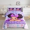Black Princess Girls Comforter Set Full Size,Mermaid Scales Purple Bedding