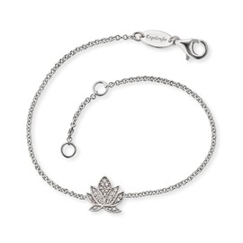 Engelsrufer ERB-LILLOTUS-ZI Women's Bracelet 925 Silver with Lotus Flower and White Zirconia, Sterling Silver, Cubic Zirconia